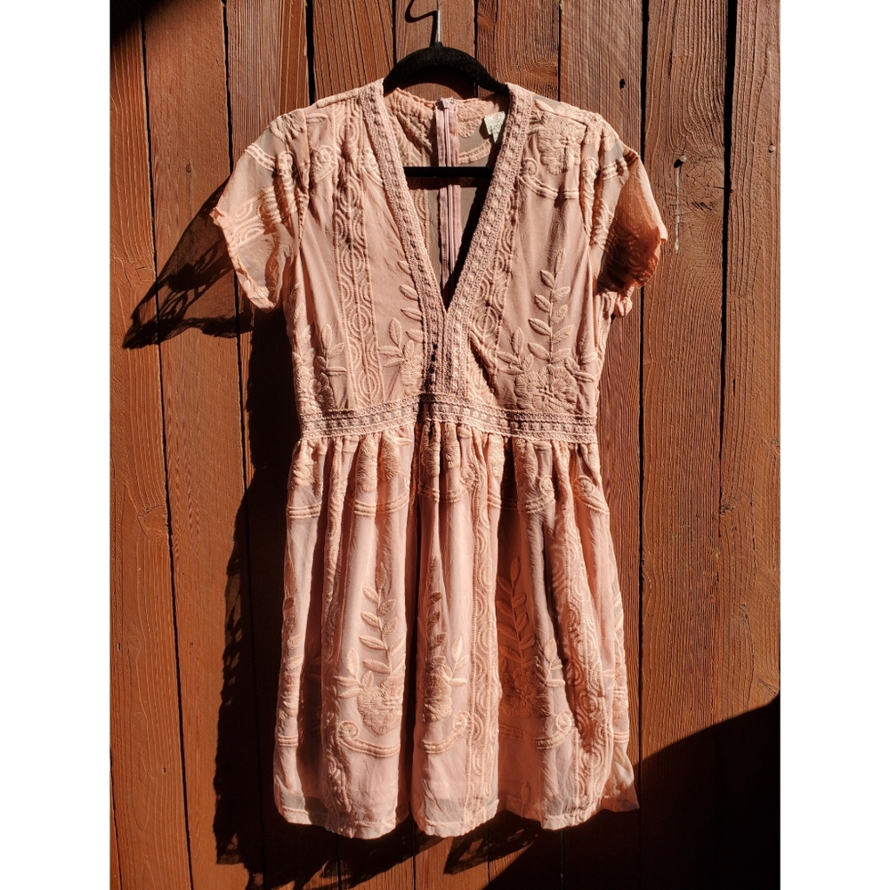 bohemian lace embroidered dress